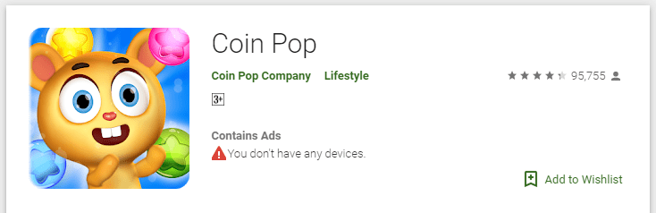 Coin Pop Playstore