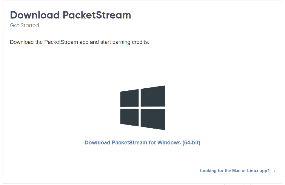 Download PacketStream