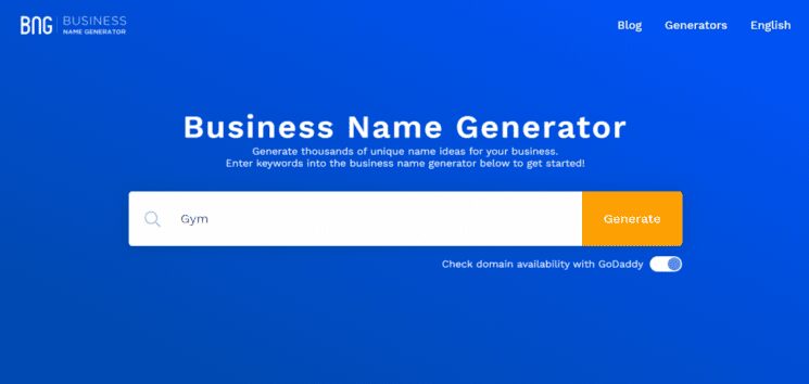 Business Name Generator website for Fiverr Gig