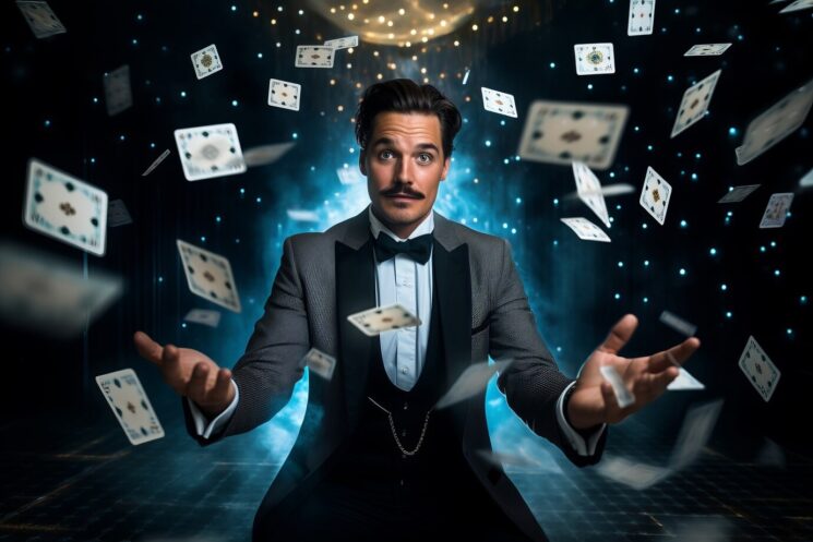 man in futuristic casino game